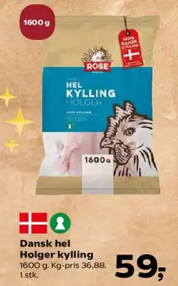 SuperBrugsen Dansk hel Holger kylling tilbud