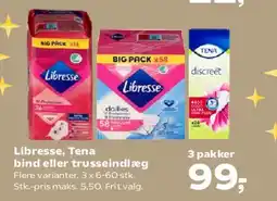 SuperBrugsen Libresse, Tena bind eller trusseindlæg tilbud