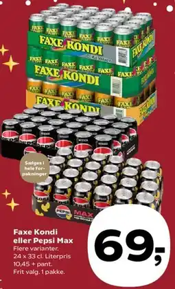 SuperBrugsen Faxe Kondi eller Pepsi Max tilbud