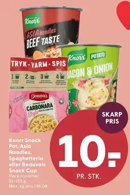 SPAR Knorr Snack Pot / Asia Noodles / Beauvais Snack Cup tilbud