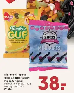 SPAR Malaco Slikpose / Skipper's Mini Pipes Original tilbud