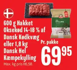 Min Købmand 600 g Hakket Oksekød / 1,8 kg Dansk Hel Kæmpekyl tilbud