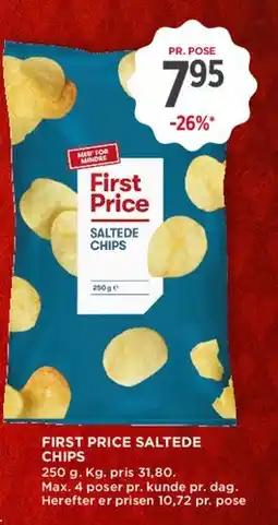 MENY First Price Saltede Chips (stor pose) tilbud