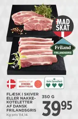 MENY Flæsk i skiver / nakkekoteletter (dansk frilandsgris) tilbud