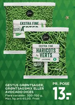 MENY GESTUS GRØNTSAGER, GRØNTSAGSMIX ELLER AVOCADO DICES tilbud
