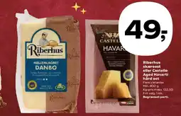 Kvickly Riberhus skæreost eller Castello Aged Havarti tilbud