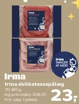 Kvickly Irma delikatessespålæg tilbud
