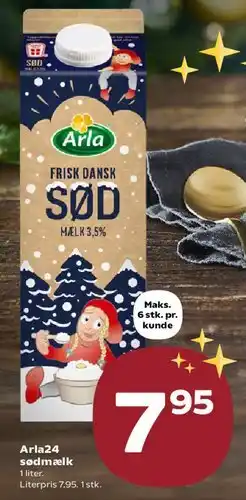 Kvickly Arla24 sødmælk (Frisk dansk sød mælk 3,5%) tilbud