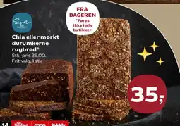 Kvickly Chia eller mørkt durumkerner rugbrød tilbud