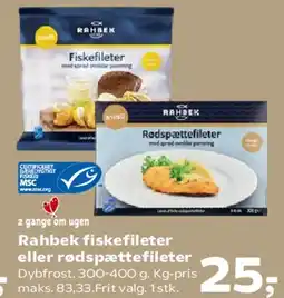 Kvickly Rahbek fiskefileter / rødspættefileter tilbud