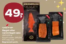 Kvickly Røget eller varmrøget laks tilbud