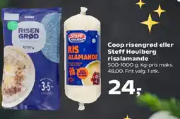 Kvickly Coop risengrød eller Steff Houlberg risalamande tilbud
