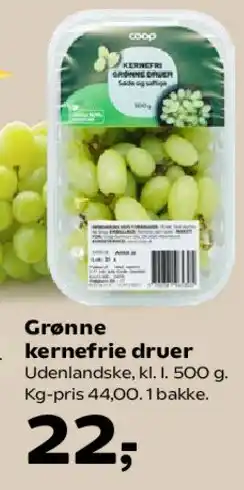Kvickly Grønne kernefrie druer tilbud