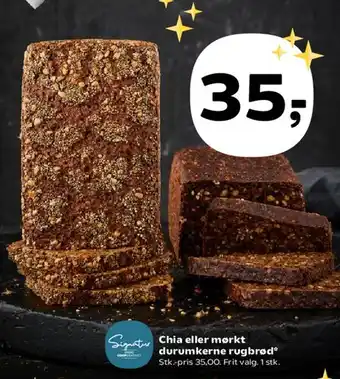 Kvickly Chia eller mørkt durumkerne rugbrød tilbud