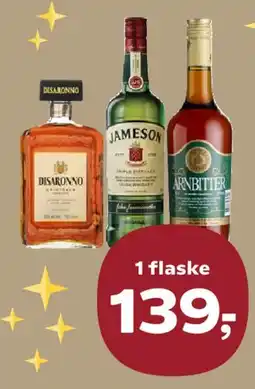 Kvickly Disaronno Amaretto, Jameson Whiskey eller Arnbitter tilbud