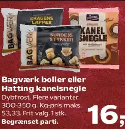 Kvickly Bagværk boller eller Hatting kanelsnegle tilbud