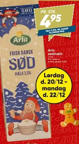 Bilka Arla Frisk Dansk Sød Mælk 3,5% tilbud