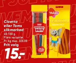 Bilka Cloetta / Toms slikmarked tilbud