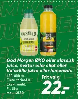 Bilka God Morgen ØKO / klassisk Juice tilbud