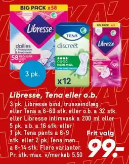 Bilka Libresse / Tena / Discreet tilbud