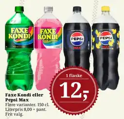 Dagli'Brugsen Faxe Kondi eller Pepsi Max tilbud