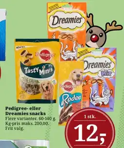 Dagli'Brugsen Pedigree- eller Dreamies snacks tilbud
