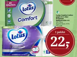 Dagli'Brugsen Lotus Comfort toiletpapir 8 rl. eller Premium køkkenrulle 4 rl. tilbud
