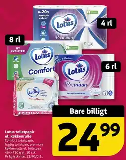 Løvbjerg Lotus toiletpapir / køkkenrulle tilbud