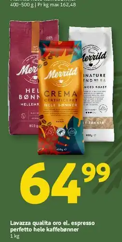 Løvbjerg Merrild hele kaffebønner tilbud
