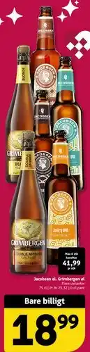Løvbjerg Jacobsen el. Grimbergen øl tilbud