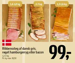Føtex Ribbensteg af dansk gris, røget hamburgerryg eller bacon tilbud