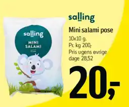 Føtex Mini salami pose (Søndagspris) tilbud