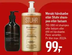 Føtex Meraki håndsæbe / Stuhr shampoo eller balsam tilbud