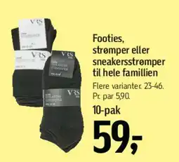 Føtex Footies / strømper / sneakersstrømper (10-pak) tilbud