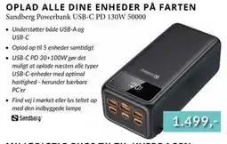 CBC Sandberg Powerbank USB-C PD 130W 50000 tilbud