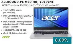 CBC ACER TravelMate TMP215-55-G2-TCO-52ND bærbar PC tilbud