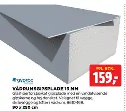 jem & fix VÅDRUMSGIPSPLADE 13 MM tilbud