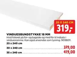 jem & fix VINDUESBUNDSTYKKE 18 MM tilbud