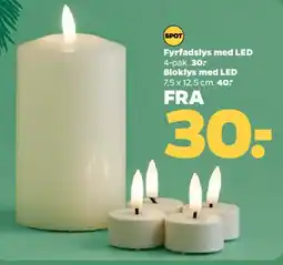 Netto Fyrfadslys / Bloklys med LED tilbud