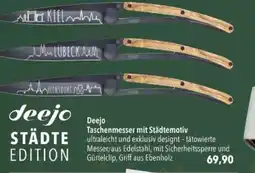 Citti Deejo Taschenmesser mit Städtemotiv tilbud