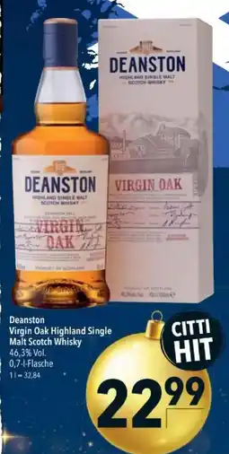 Citti Deanston Virgin Oak Highland Single Malt Scotch Whisky tilbud