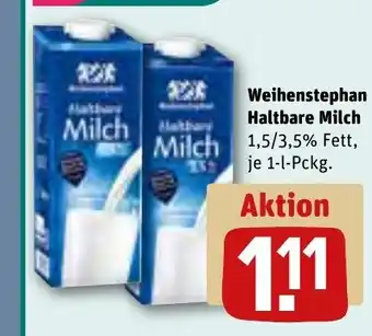REWE DE Weihenstephan Haltbare Milch tilbud