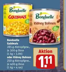 REWE DE Bonduelle Goldmais , oder Kidney Bohnen tilbud