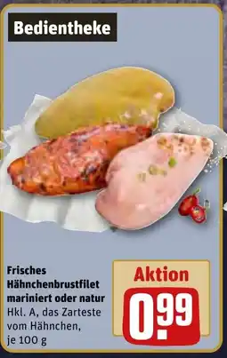 REWE DE Frisches Hähnchenbrustfilet mariniert oder natur tilbud