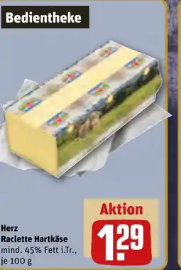 REWE DE Herz Raclette Hartkäse tilbud