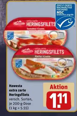 REWE DE Hawesta extra zarte Heringsfilets tilbud
