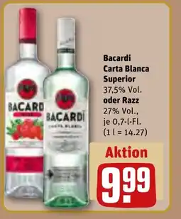 REWE DE Bacardi Carta Blanca Superior, oder Razz tilbud