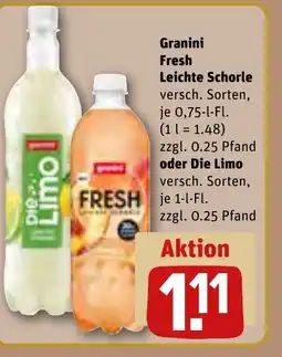 REWE DE Granini Fresh Leichte Schorle , oder Die Limo tilbud