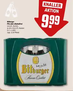 REWE DE Bitburger Pils oder alkoholfrei tilbud