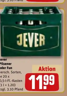 REWE DE Jever Pilsener oder Fun tilbud